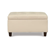 Load image into Gallery viewer, Louise Leather Storage Ottoman
